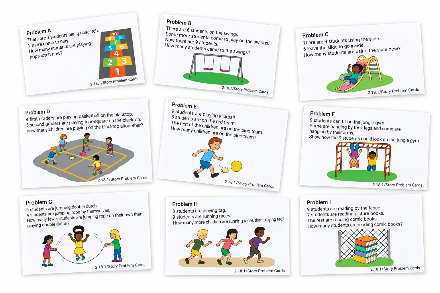 Grade 1 Lesson Cards